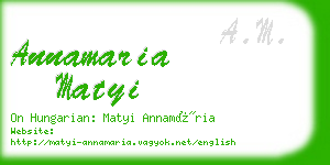 annamaria matyi business card